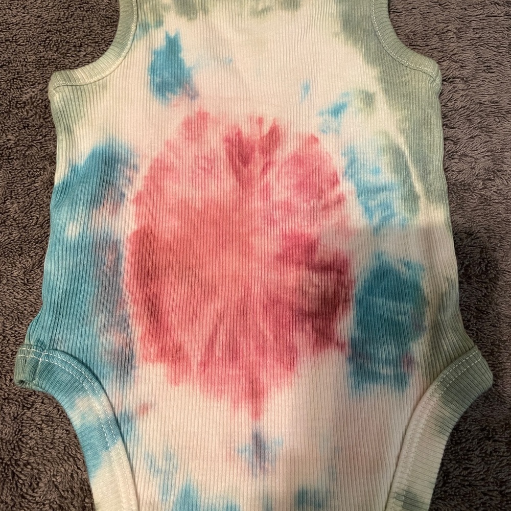 Tie dyed baby onesie